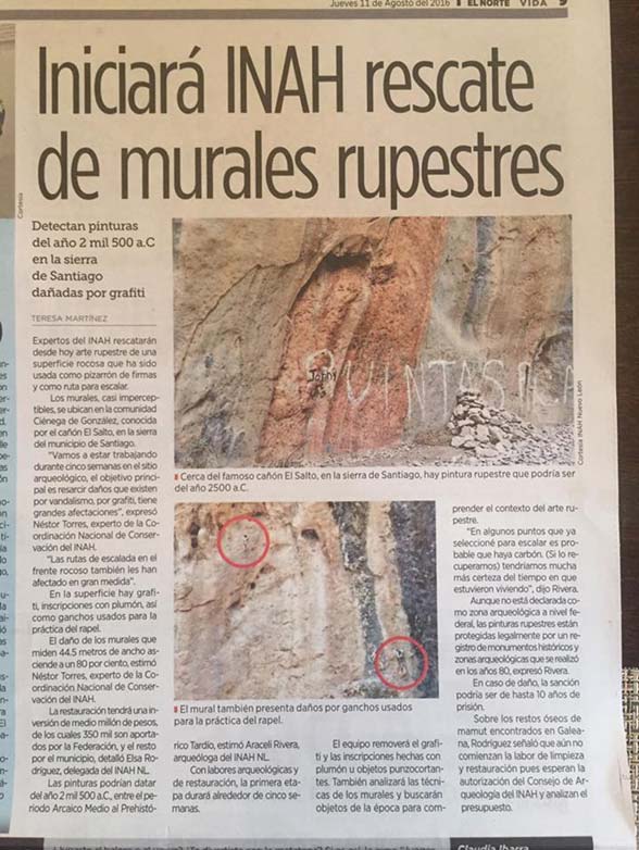 Sucesos en la pared de escalada “Las ánimas”